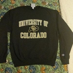 Champion Shirts - University of Colorado Boulder Crewneck Sweatshirt Champion Shirts - University of Colorado Boulder Crewneck Sweatshirt